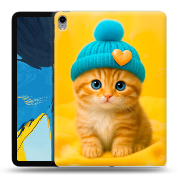 Силиконовый чехол на IPad Pro 11 с принтом Котенок в шапке