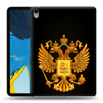Силиконовый чехол на IPad Pro 11 с принтом Герб России желтый Силиконовый чехол на IPad Pro 11 с принтом Герб России желтый