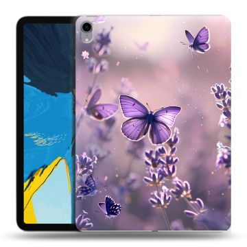 Силиконовый чехол на IPad Pro 11 с принтом бабочки и лаванда Силиконовый чехол на IPad Pro 11 с принтом бабочки и лаванда