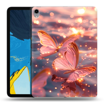 Силиконовый чехол на IPad Pro 11 с принтом бабочки розовые Силиконовый чехол на IPad Pro 11 с принтом бабочки розовые