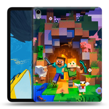 Силиконовый чехол на IPad Pro 11 с принтом Майнкрафт Minecraft Силиконовый чехол на IPad Pro 11 с принтом Майнкрафт Minecraft