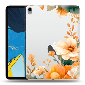 Силиконовый чехол на IPad Pro 11 с принтом Цветы принт