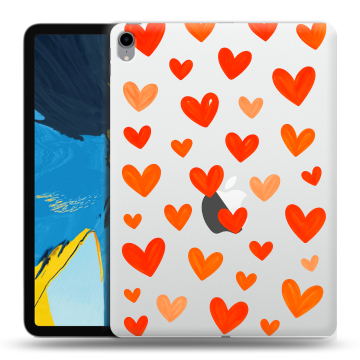 Силиконовый чехол на IPad Pro 11 с принтом Сердечки