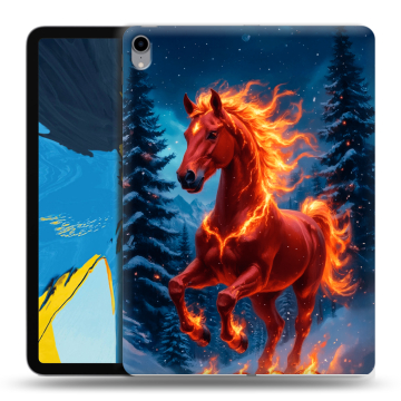 Силиконовый чехол на IPad Pro 11 с принтом Новый год коня