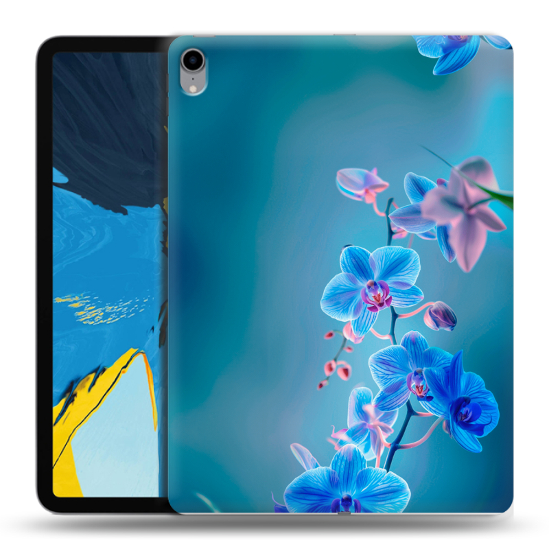 Силиконовый чехол на IPad Pro 11 с принтом Голубые цветы Силиконовый чехол на IPad Pro 11 с принтом Голубые цветы