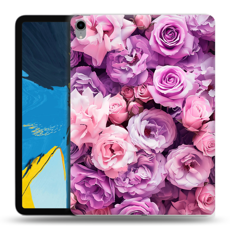 Силиконовый чехол на IPad Pro 11 с принтом лавандовые розы Силиконовый чехол на IPad Pro 11 с принтом лавандовые розы