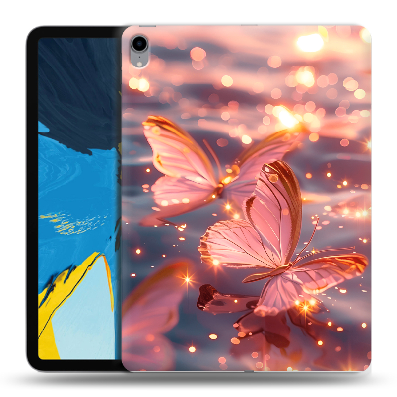 Силиконовый чехол на IPad Pro 11 с принтом бабочки розовые Силиконовый чехол на IPad Pro 11 с принтом бабочки розовые