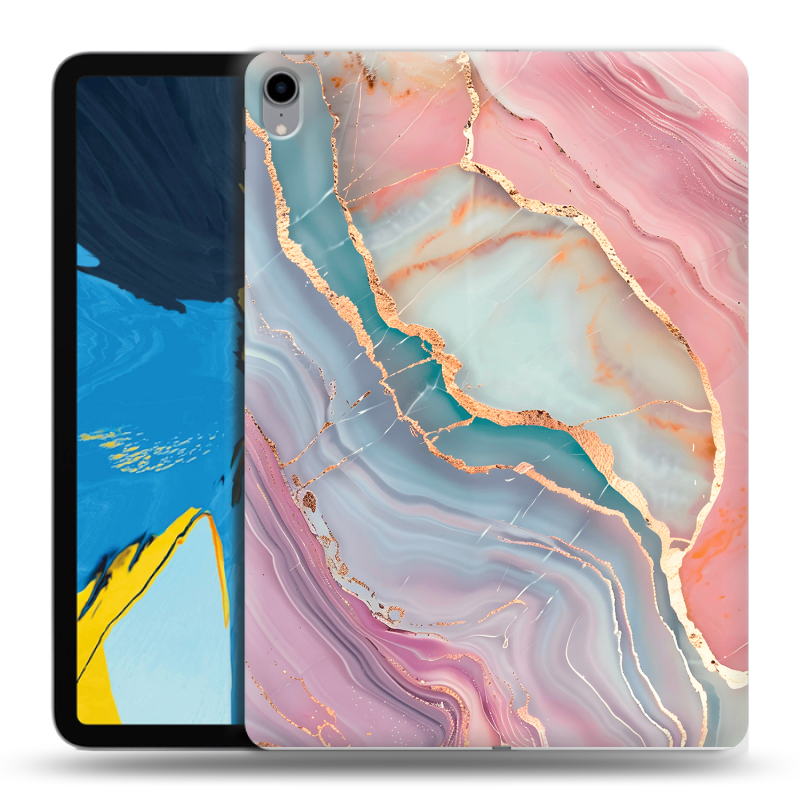 Силиконовый чехол на планшета IPad Pro 11 с принтом розовый мрамор Силиконовый чехол на планшета IPad Pro 11 с принтом розовый мрамор