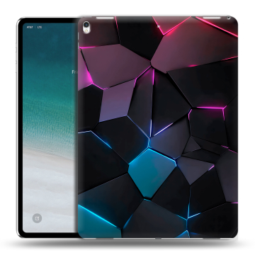 Силиконовый чехол на планшета IPad Pro 12.9 (2018) с принтом Геометрия неона