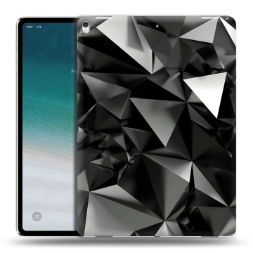 Силиконовый чехол на планшета IPad Pro 12.9 (2018) с принтом Черные кристаллы