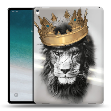 Силиконовый чехол на планшета IPad Pro 12.9 (2018) с принтом Лев с короной