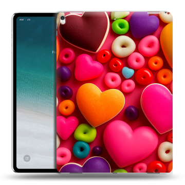 Силиконовый чехол на планшета IPad Pro 12.9 (2018) с принтом Сердечки