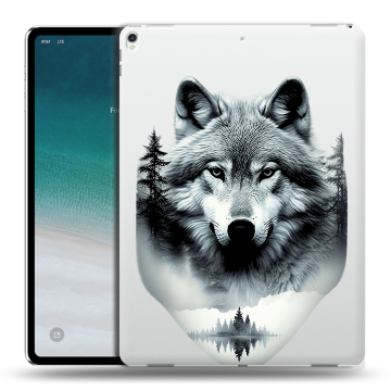 Силиконовый чехол на планшета IPad Pro 12.9 (2018) с принтом Волк в лесу Силиконовый чехол на планшета IPad Pro 12.9 (2018) с принтом Волк в лесу
