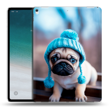Силиконовый чехол на планшета IPad Pro 12.9 (2018) с принтом Мопс в шапке Силиконовый чехол на планшета IPad Pro 12.9 (2018) с принтом Мопс в шапке