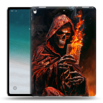 Силиконовый чехол на IPad Pro 12.9 (2018) с принтом Скелет и карты Силиконовый чехол на IPad Pro 12.9 (2018) с принтом Скелет и карты
