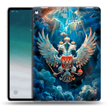 Силиконовый чехол на планшета IPad Pro 12.9 (2018) с принтом Герб флаг России Силиконовый чехол на планшета IPad Pro 12.9 (2018) с принтом Герб флаг России