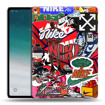 Силиконовый чехол на IPad Pro 12.9 (2018) с принтом Найк Nike яркий Силиконовый чехол на IPad Pro 12.9 (2018) с принтом Найк Nike яркий