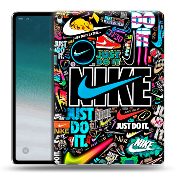 Силиконовый чехол на IPad Pro 12.9 (2018) с принтом найк nike черный Силиконовый чехол на IPad Pro 12.9 (2018) с принтом найк nike черный