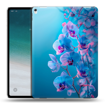 Силиконовый чехол на IPad Pro 12.9 (2018) с принтом голубые орхидеи Силиконовый чехол на IPad Pro 12.9 (2018) с принтом голубые орхидеи