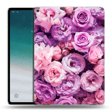 Силиконовый чехол на IPad Pro 12.9 (2018) с принтом лавандовые розы