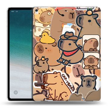 Силиконовый чехол на IPad Pro 12.9 (2018) с принтом капибара Силиконовый чехол на IPad Pro 12.9 (2018) с принтом капибара