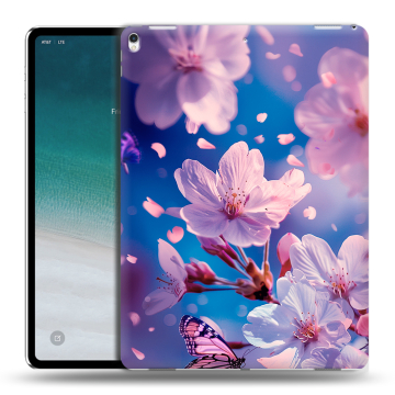 Силиконовый чехол на IPad Pro 12.9 (2018) с принтом цветы бабочки Силиконовый чехол на IPad Pro 12.9 (2018) с принтом цветы бабочки