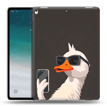 Силиконовый чехол на IPad Pro 12.9 (2018) с принтом утка в очках Силиконовый чехол на IPad Pro 12.9 (2018) с принтом утка в очках