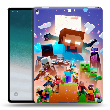 Силиконовый чехол на IPad Pro 12.9 (2018) с принтом Майнкрафт Minecraft Силиконовый чехол на IPad Pro 12.9 (2018) с принтом Майнкрафт Minecraft