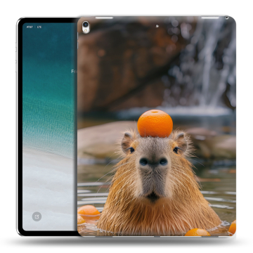 Силиконовый чехол на IPad Pro 12.9 (2018) с принтом Капибара с апельсином Силиконовый чехол на IPad Pro 12.9 (2018) с принтом Капибара с апельсином