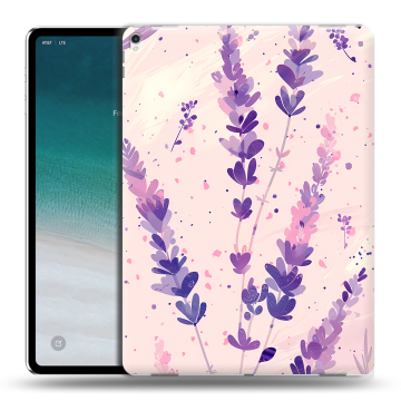 Силиконовый чехол на IPad Pro 12.9 (2018) с принтом цветы лаванда Силиконовый чехол на IPad Pro 12.9 (2018) с принтом цветы лаванда