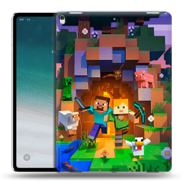 Силиконовый чехол на IPad Pro 12.9 (2018) с принтом Майнкрафт Minecraft Силиконовый чехол на IPad Pro 12.9 (2018) с принтом Майнкрафт Minecraft