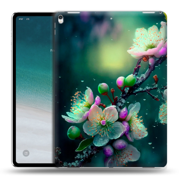 Силиконовый чехол на IPad Pro 12.9 (2018) с принтом Цветы и мрамор Силиконовый чехол на IPad Pro 12.9 (2018) с принтом Цветы и мрамор