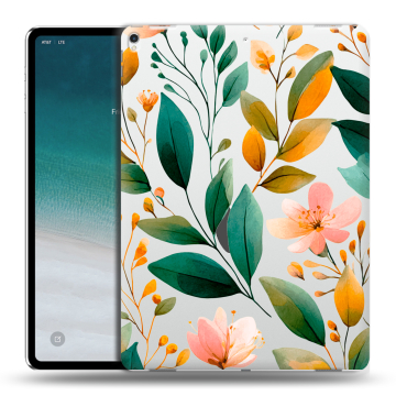 Силиконовый чехол на IPad Pro 12.9 (2018) с принтом Цветы паттерн