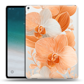 Силиконовый чехол на IPad Pro 12.9 (2018) с принтом Бежевые цветы