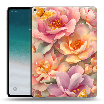 Силиконовый чехол на IPad Pro 12.9 (2018) с принтом Цветы и бабочки