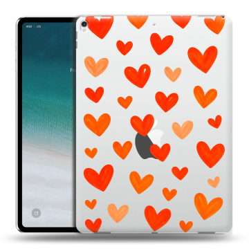 Силиконовый чехол на IPad Pro 12.9 (2018) с принтом Сердечки