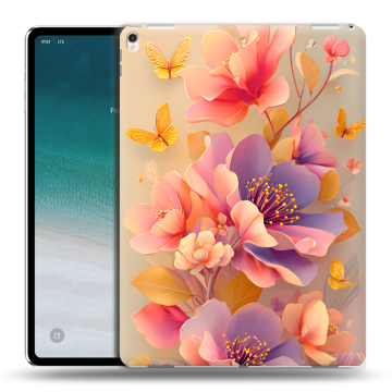Силиконовый чехол на IPad Pro 12.9 (2018) с принтом Цветы и бабочки