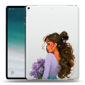 Силиконовый чехол на IPad Pro 12.9 (2018) с принтом девушка цветы