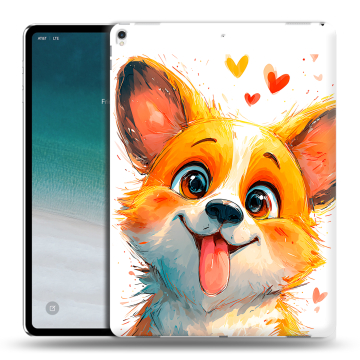 Силиконовый чехол на IPad Pro 12.9 (2018) с принтом корги Силиконовый чехол на IPad Pro 12.9 (2018) с принтом корги