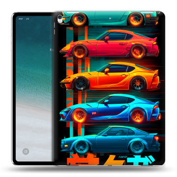 Силиконовый чехол на IPad Pro 12.9 (2018) с принтом машины тачки