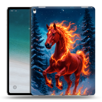 Силиконовый чехол на IPad Pro 12.9 (2018) с принтом Новый год коня