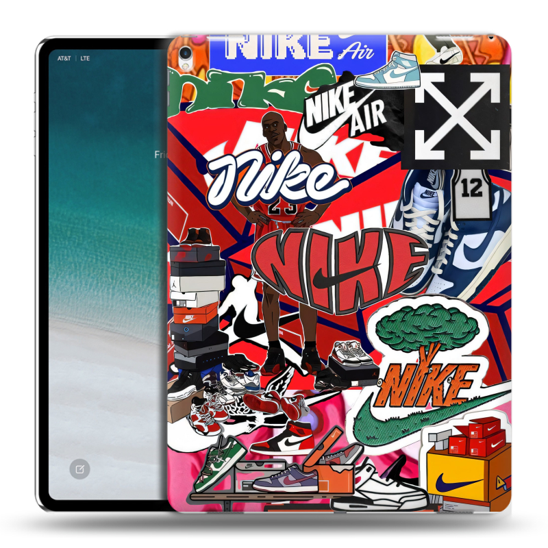 Силиконовый чехол на IPad Pro 12.9 (2018) с принтом Найк Nike яркий Силиконовый чехол на IPad Pro 12.9 (2018) с принтом Найк Nike яркий