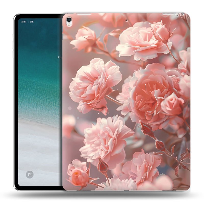 Силиконовый чехол на IPad Pro 12.9 (2018) с принтом Розовые розы Силиконовый чехол на IPad Pro 12.9 (2018) с принтом Розовые розы