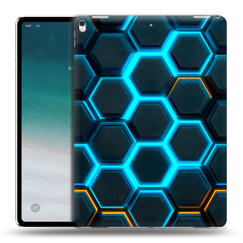 Силиконовый чехол на IPad Pro 12.9 (2018) с принтом Неоновые соты Силиконовый чехол на IPad Pro 12.9 (2018) с принтом Неоновые соты