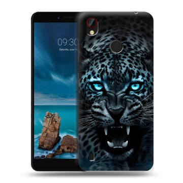Силиконовый чехол на ZTE Blade A7 Vita с принтом Темный леопард
