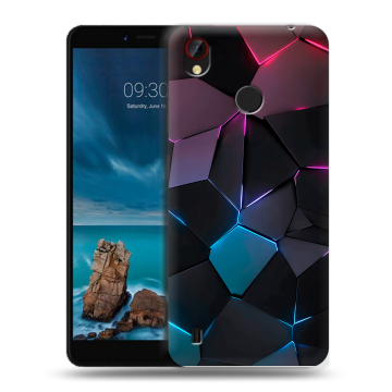 Силиконовый чехол на ZTE Blade A7 Vita с принтом Геометрия неона