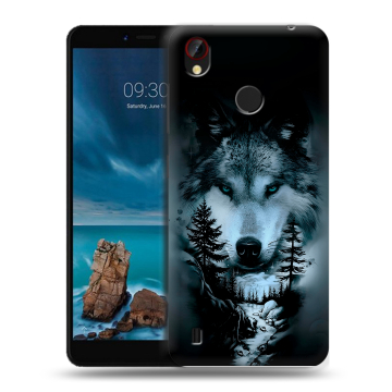 Силиконовый чехол на ZTE Blade A7 Vita с принтом Лесной волк