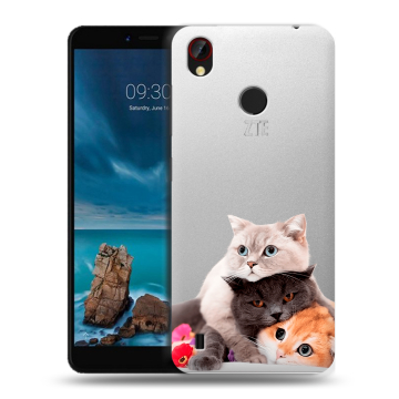 Силиконовый чехол на ZTE Blade A7 Vita с принтом Кошки