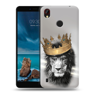 Силиконовый чехол на ZTE Blade A7 Vita с принтом Лев с короной