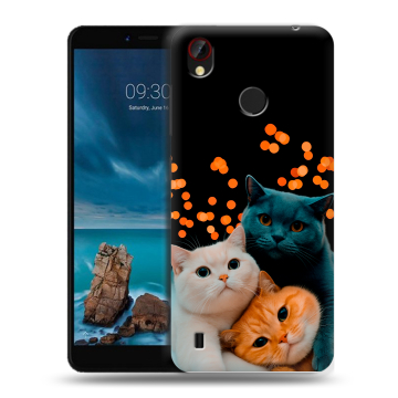 Силиконовый чехол на ZTE Blade A7 Vita с принтом Кошки